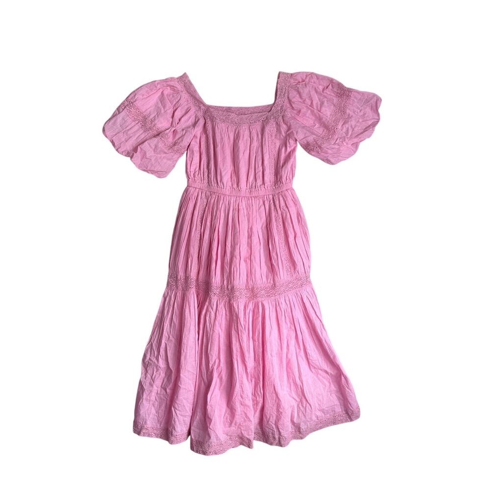 Mille Talitha Tiered Lace Pink Maxi Dress Resort Boho Small